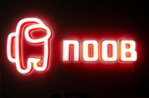 Among Us NOOB - neon LEDruk dekoracja drukowana w 3D podświetlana LED