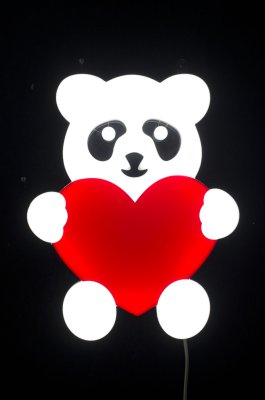 Panda - neon LEDruk 31x40 cm dekoracja drukowana w 3D podświetlana LED